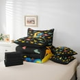 thumbnail image 3 of Manfei Monogrammed Q Bedding Comforter Set 7-Piece,Zoo Animal Dinosaur King Bedding Sets,Black Yellow Bed Sheets,Microfiber Room Decorative Reversible, 3 of 5