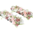 thumbnail image 2 of 2x Camino de mesa con flores artificiales hecho a mano, guirnalda para centro de mesa, arco de boda Rosado, 2 of 5