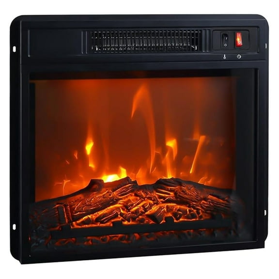 18" Electric Fireplace Insert, Recessed Fireplace with 1400W Heater and 3D Realistic Flame Effect, Overheat Protection, Suitable for Living Room, Bedroom, TV Stand & More