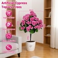 thumbnail image 2 of 2PCS Artificial Begonias Bush with Ground Spike, 24Inch Artificial Outdoor Bushes Evergreen UV Resistant Shrubs- for Outdoor Indoor Front Porch Garden, 2 of 9