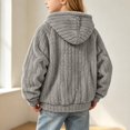 thumbnail image 5 of JZEJING Girls Hoodies Size 10-12 Solid Color Fleece Hooded Top Fall Winter Long Sleeve Pullover Sweatshirt with Pocket 2026, 5 of 9