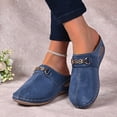 thumbnail image 4 of Dakaela Suede Closed Toe Clogs Women Arch Support Wedge Slip on Mules Orthopedic Backless Walking Shoes Indoor Outdoor (Blue,6), 4 of 9