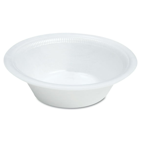 Dart Quiet Classic Laminated Foam Dinnerware, Bowl, 12 oz, White, 125/pack