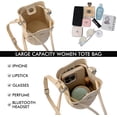thumbnail image 4 of LHSHID Mini Leather Woven Bucket Bag Drawstring Purse Crossbody Handbag, 4 of 7