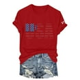 thumbnail image 5 of Gibobby Women Fashion USA Flag Letter Pattern Shirt Summer Casual Short Sleeve T Shirt Top(M,Red), 5 of 5