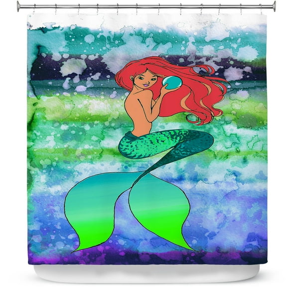 Shower Curtains 70" x 73" from DiaNoche Designs by Julia Di Sano - Mermaid Pearl 4