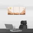 thumbnail image 6 of Boho Wall Art Set of 3, Framed Canvas Wall Art Sun Moon Rising on the Mountain Geometric Nature Illustrations Line Art Wall, Mid-Century Modern Prints, Office, 12"x16" Watercolor, 6 of 6