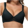 thumbnail image 1 of MIASHUI Bras for Women Bra with Widened Shoulder Straps Thin Cup Sponge Solid Color T Shirt Versatile Bra, 1 of 9