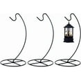 thumbnail image 6 of 3pcs Iron Ornament Display Stands Glass Plant Lantern Hanging Rack Black Finished Product: 18.3x12.4x27cm, 6 of 9
