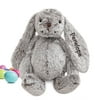 18" Personalized Gray Floppy Ear Embroidered Kids Plush Bunny