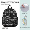 thumbnail image 4 of Geometric Diamond Black Pattern Backpack for School, Cute School Bag with Adjustable Shoulder Straps and Padded Back, 13.8"x11.4"x6", 4 of 4