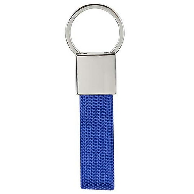 Llavero metálico con cinta de tela-Glasdtone azul 3.3 x 11
