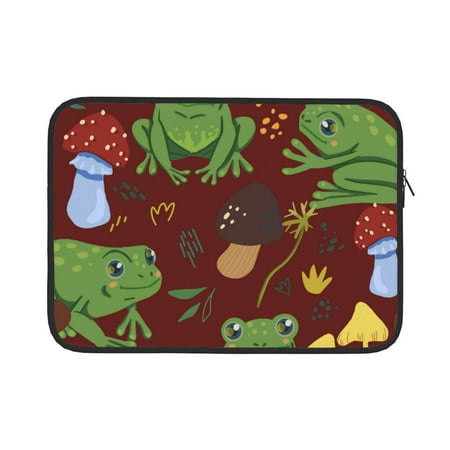 Tebeau Frogs and Mushrooms Print Laptop Case Laptop Bag Laptop Sleeve Water Resistant Computer Case Laptop Carrying Case Compatible-13 inch