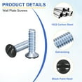 thumbnail image 3 of Uxcell 100 Pack Wall Plate Screws, 9/16" Long 6-32 Thread Outlet Screws Black Oval Head Milled Slot Panel Switch Plate Screws for Wall Light Electrical Cover Panel Replacement, 3 of 5