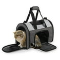 thumbnail image 5 of JESPET & GOOPAWS: Sport Airline Pet Carrier - Smoke Grey - 16", Dogs Cats Up To 10lbs, Soft-Sided Collapsible Kennel, Airline Approved, Travel Handbag, 5 of 9