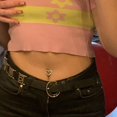 thumbnail image 3 of Heart Belly Button Rings Crystal Belly Button Rings Surgical Steel Piercing Je, 3 of 5
