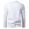 thumbnail image 3 of SOMOWI T-Shirts pour Hommes Mode Hiver Col Rond Couleur Unie Manches Longues Blanc Graphique Automne T-Shirts L, 3 of 4