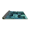 thumbnail image 2 of Ahgly Company Indoor Round Patchwork Turquoise Blue Transitional Area Rugs, 4' Round, 2 of 4