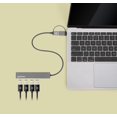 thumbnail image 2 of Hub USB Manhattan Gris Espacial con 4 Puertos USB 3.2 Gen 1 y Conector Adaptable USB-A a USB-C, 2 of 6