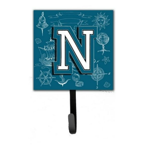 Letter N Sea Doodles Initial Alphabet Leash & Key Holder