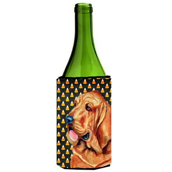 Bloodhound Candy Corn Halloween Portrait Wine bottle sleeve Hugger - 24 oz.