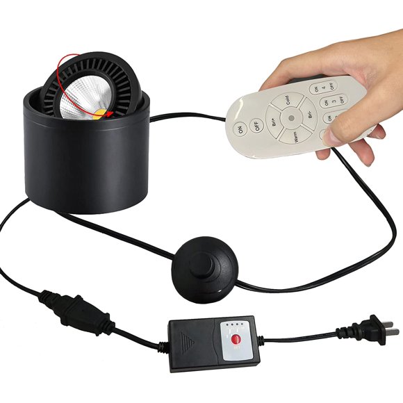 FSLiving Remote Control Spotlight with Smart Plug Timer 7W COB LED Dimmable High Accent Uplight with On/Off Foot Pedal Switch Cord Floor Extra Light Rotating Decorative for Artwork Home Indoor