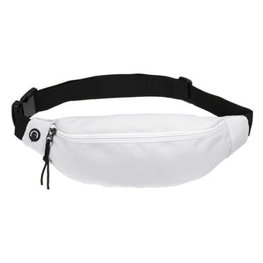 Uxcell Fanny Pack, Waterproof Waist Bag Crossbody with Headphone Jack for Hiking, White
