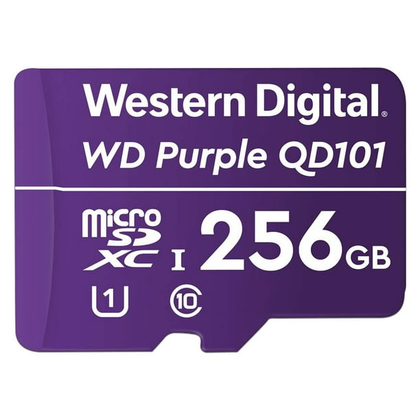 Memoria Western Digital Purple MicroSDXC UHS-I U1 de 256 GB, Clase 10. Western Digital WDD256G1P0C
