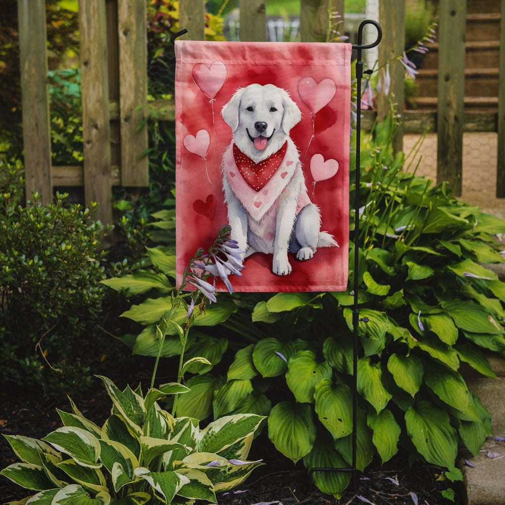 Kuvasz My Valentine Garden Flag 11.25 in x 15.5 in