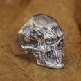 thumbnail image 3 of 925 Sterling Silver Red Skull Ring Biker Rock Punk Jewelry TA344 Small Model US Size 7, 3 of 17