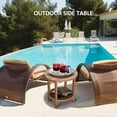 thumbnail image 3 of Nalone 2-Layer Outdoor Side Table, HDPE Weather-Resistant Adirondack Coffee Side Patio End Table for Living Room Bedroom, Outdoor Side Table Outside, Teak, 3 of 7