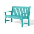 thumbnail image 4 of WestinTrends Malibu Outdoor 2-Person All-Weather HDPE Front Porch Garden Bench, Turquoise, 4 of 16