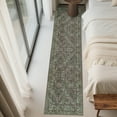 thumbnail image 6 of ARJINCUTE Distressed Vintage Green Runner Rugs 2'x8', Non-Slips Low Pile Traditional Farmhouse Carpet, Machine Washable, 6 of 8