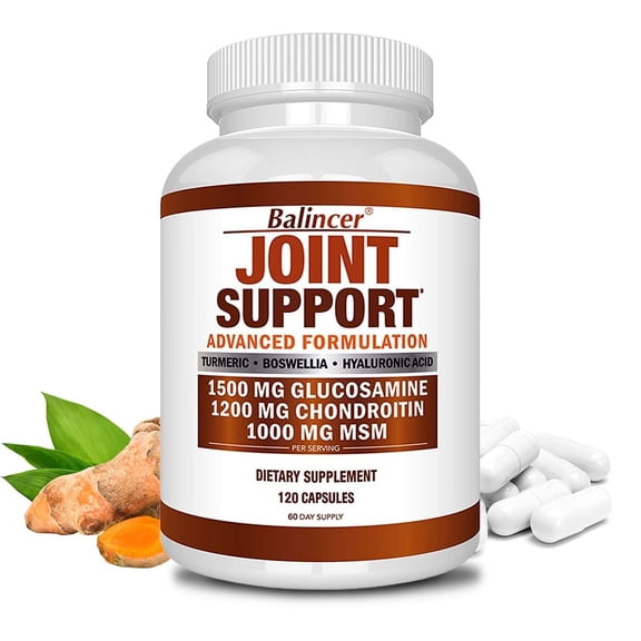 Balincer Joint Support Supplement, 1500mg Glucosamine & 1200mg Chondroitin, 120 Capsules, Supports Joint Mobility & Comfort