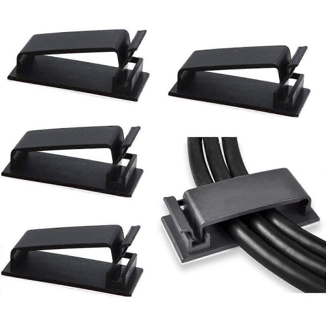 50 clips autoadhesivos para gestión de cables, organizadores de cables, clips de alambre, soporte para cable para TV, PC, cable Ethernet debajo del escritorio