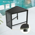 thumbnail image 3 of Iwicker Patio Side Table Outdoor Metal End Table Irregular Slatted Sofa Table, Black, 3 of 5
