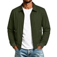thumbnail image 2 of Men's Lightweight Casual Jacket Zip Up Jacket with Ribbed Cuffs and Collar, Long Sleeve Harrington Jacket with Zipper Pockets for Spring Fall Everyday Wear, 2 of 7