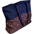thumbnail image 3 of Custom Personalized Fashion Print Zipper Top Tote Bag Navy Burgundy Cats - Embroidered Name, 3 of 4