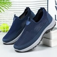 thumbnail image 6 of Domuza Mens Thick-Soled Mesh Breathable Casual Shoes Slip-On Soft Sole Sports Shoes with Ortho Arch Support Anti-Slip Properties Suitable Blue 9.5 (EU-44), 6 of 7