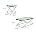 thumbnail image 5 of Gen Coffee and End Table Set of 3, Tempered Glass Top, Chrome Metal Base, 5 of 5