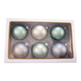 thumbnail image 5 of Kurt Adler 80MM Matte Silver, Sage Green and Ivory Glass Ball Ornaments, 6 Piece Box, 5 of 6