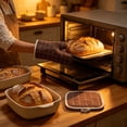 thumbnail image 6 of Coffee Oven Mitts and Pot Holders Set 2 Pieces Heat Resistant Kitchen Gloves Microwave Safe Thick Cotton Padding, 6 of 6