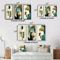thumbnail image 4 of Designart "Retro Gold and Teal Full Moon Grace II" Modern Geometric Framed Wall Art Set Of 3 - Gold Abstract Frame Canvas Set For Living Room Decor, 4 of 7