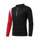 thumbnail image 2 of Hombres Casual Cremallera sólida Jersey Turndown Manga larga Patchwork Camiseta Blusa Pompotops oipoqjl51072, 2 of 4