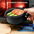 thumbnail image 5 of Ramen Cooker,Microwave Ramen Bowl,Ramen Noodle Bowl 48 oz, College Dorm Room Essentials for Girls for Boys, Apartment Essentials, BPA-Free. (black), 5 of 8