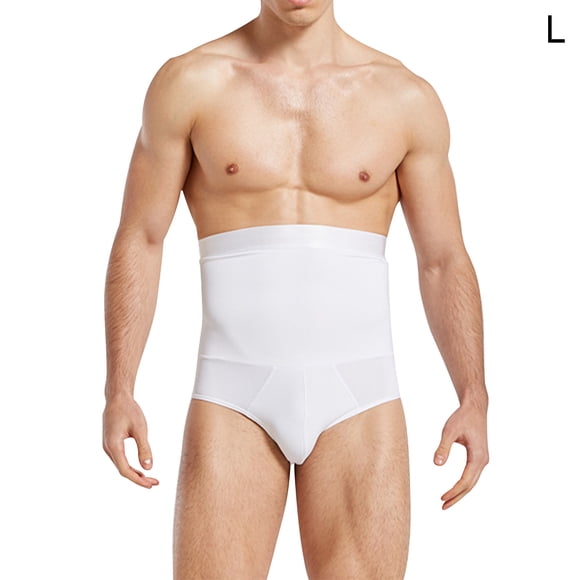 Ropa interior para hombre Cintura adelgazante Entrenador Corsé Calzoncillos Fajas corporales, Blanco, L Vogacara AP001430-06