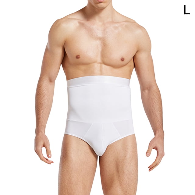 Ropa interior para hombre Cintura adelgazante Entrenador Corsé Calzoncillos Fajas corporales, Blanco, L kenally AP001430-06