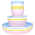 thumbnail image 2 of Vajilla De Plástico De Colores Aleatorios, Juego De Picnic Reutilizable Y Fiesta, 4 Tazas, 4 Tazones Y 4 Platos Para Niños Y Niñas 12 Unids/Set Yuarrent BA000894-00, 2 of 6
