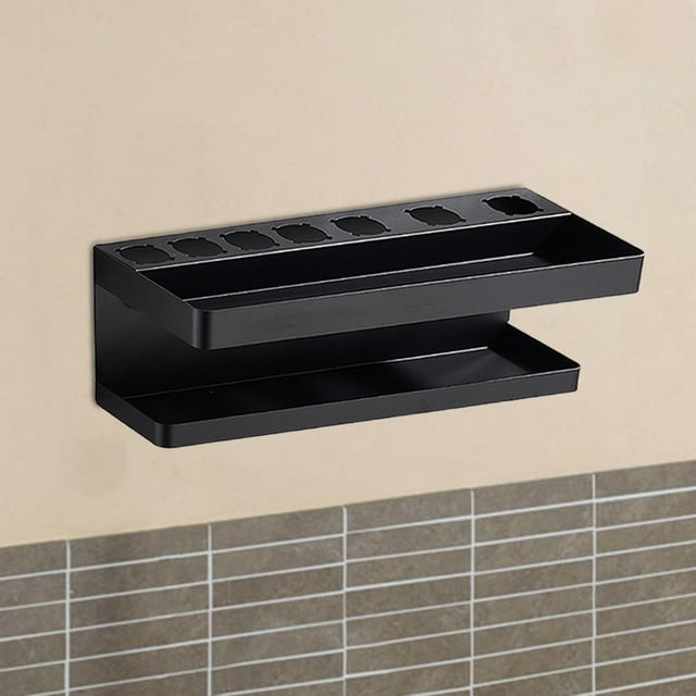 Soporte para secador de pelo Perfecl organizador de baño negro
