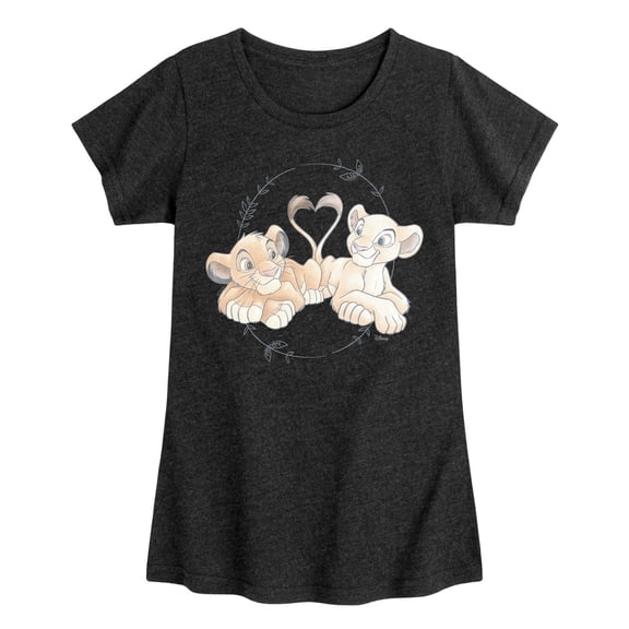 The Lion King - Simba Nala Heart - Toddler & Youth Girls Short Sleeve Graphic T-Shirt
